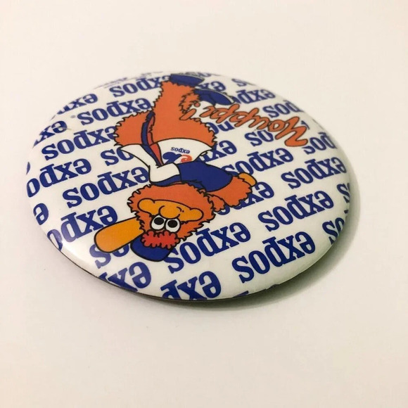 Vintage 1980 Expos Mascot Youppi Baseball Pin Back Button - Picture 12 of 13